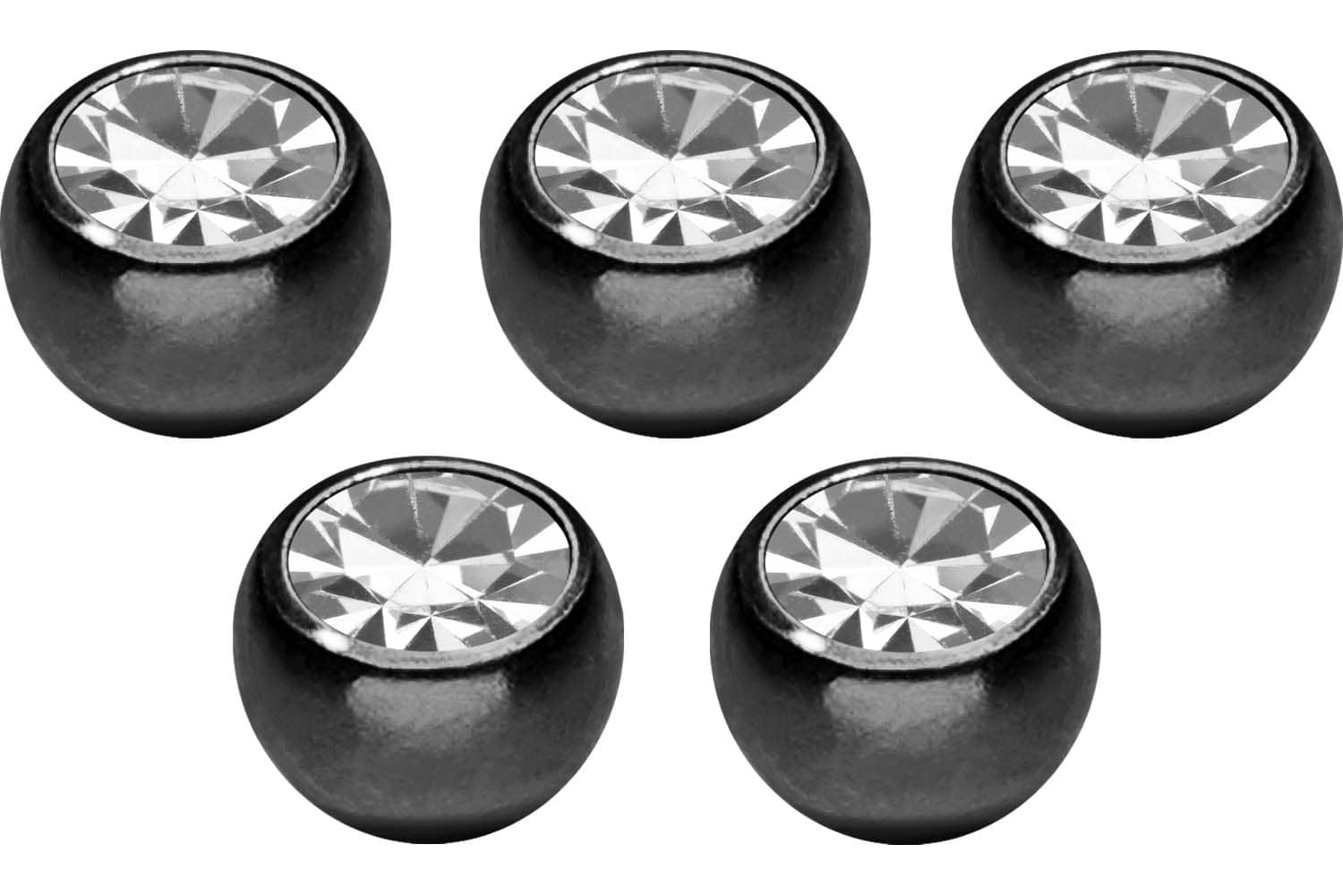 SET Titan Schraubkugel KRISTALL von Piercingline